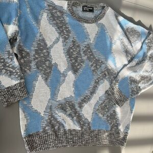 [No Tag Size/XXL]Christopher Rand Sea Land Sky Pattern Knit Crew Sweater